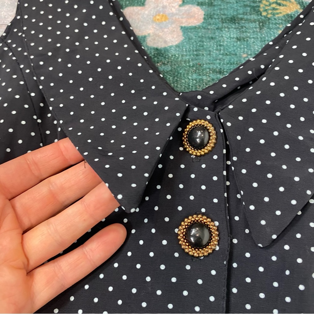 Ninalee Vintage 1990s Romper Black & White Polka dot Retro 90s Jumper - Picture 3 of 17